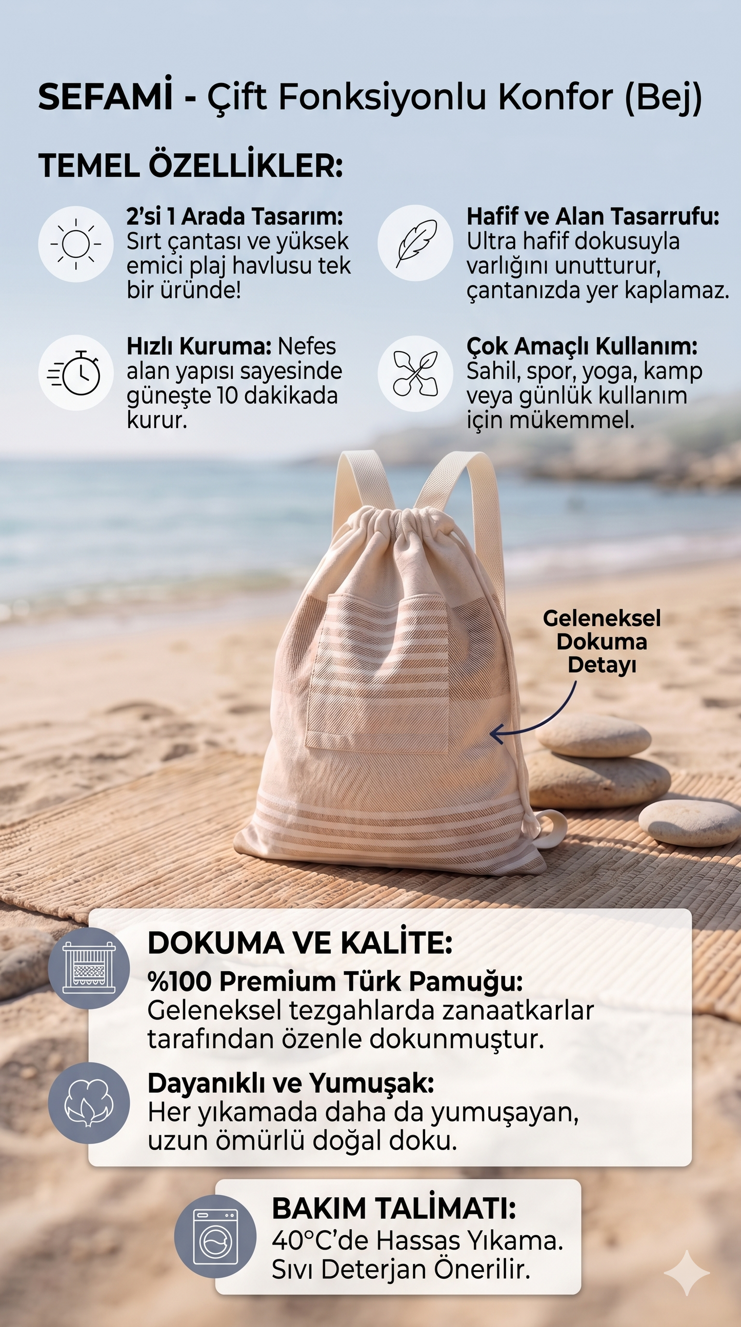 Sefami 2si 1 Arada Havlu Çanta